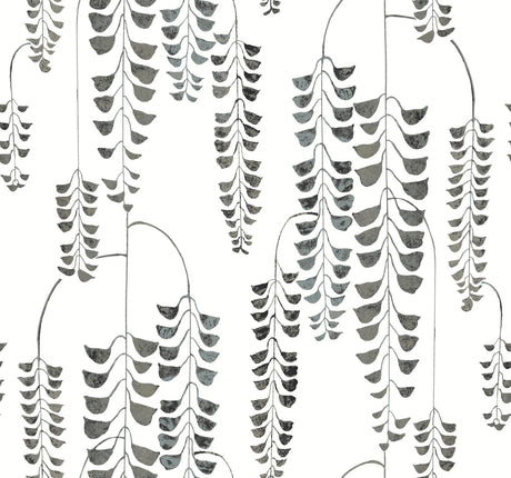 York Deco Wisteria Black/Metallic Wallpaper