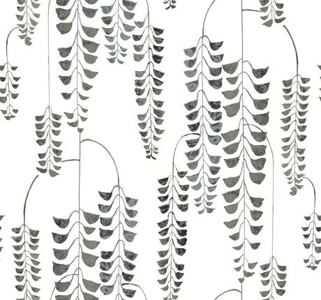 York Deco Wisteria Black/Metallic Wallpaper
