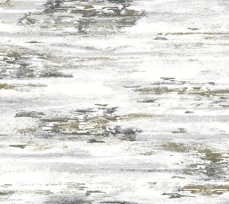 York Birch Bark Texture Black/Gold Wallpaper