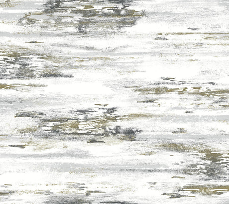 York Birch Bark Texture Black/Gold Wallpaper