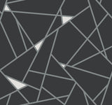 York Prismatic Black/Silver Wallpaper