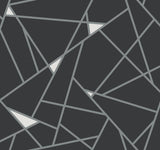 York Prismatic Black/Silver Wallpaper