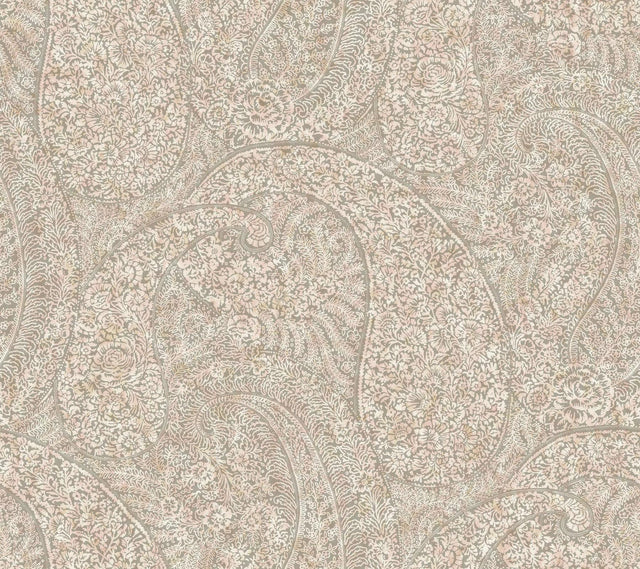 York Designer Series Kashmir Dreams Paisley Pink Wallpaper