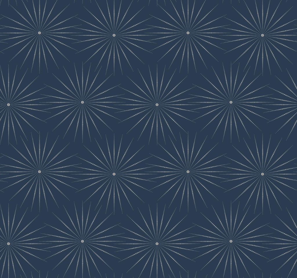 York Designer Series Starlight Blue/Silver Wallpaper