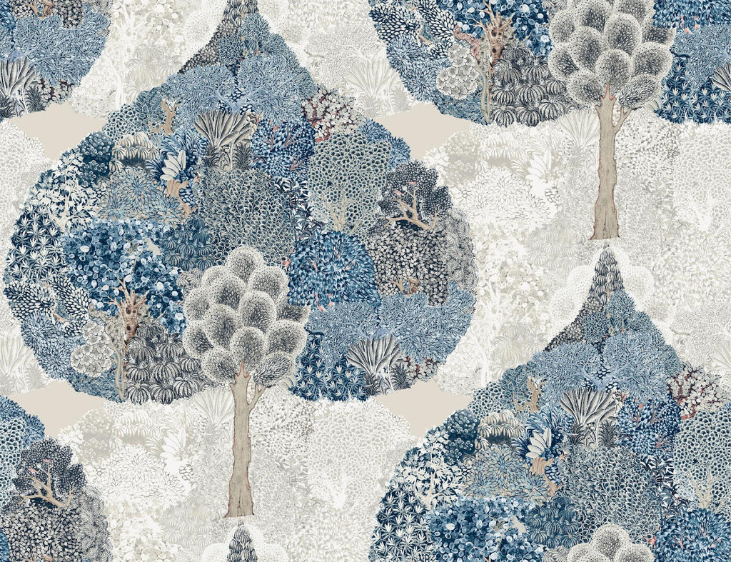 Antonina Vella Mystic Forest Blue Wallpaper