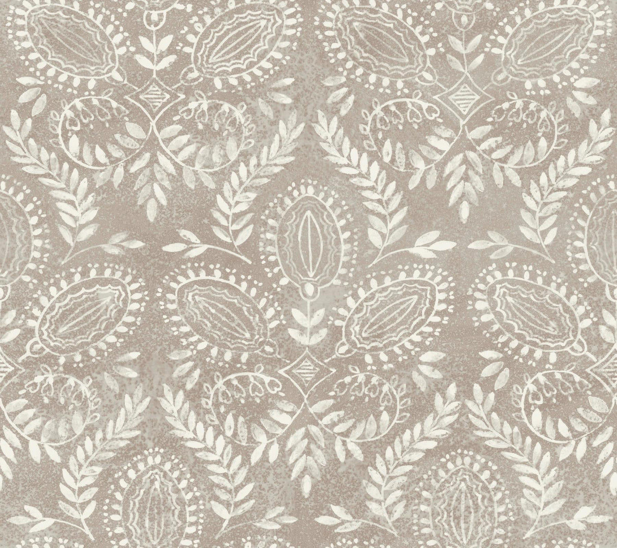 York Designer Series Laurel Damask Brown Wallpaper