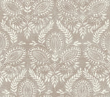 York Designer Series Laurel Damask Brown Wallpaper