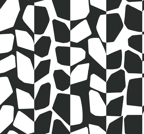 York Primitive Vines Black/White Wallpaper