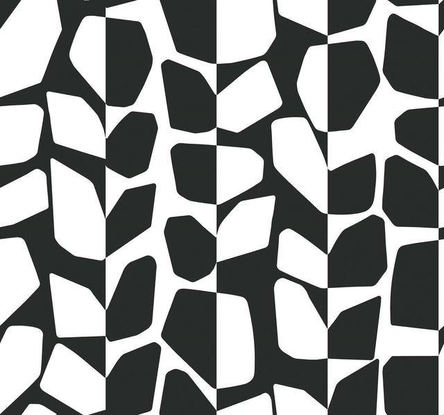 York Primitive Vines Black/White Wallpaper