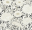 York Wood Block Blooms Black/Gold Wallpaper
