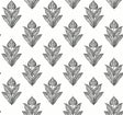 York Lotus Motif Black/White Wallpaper
