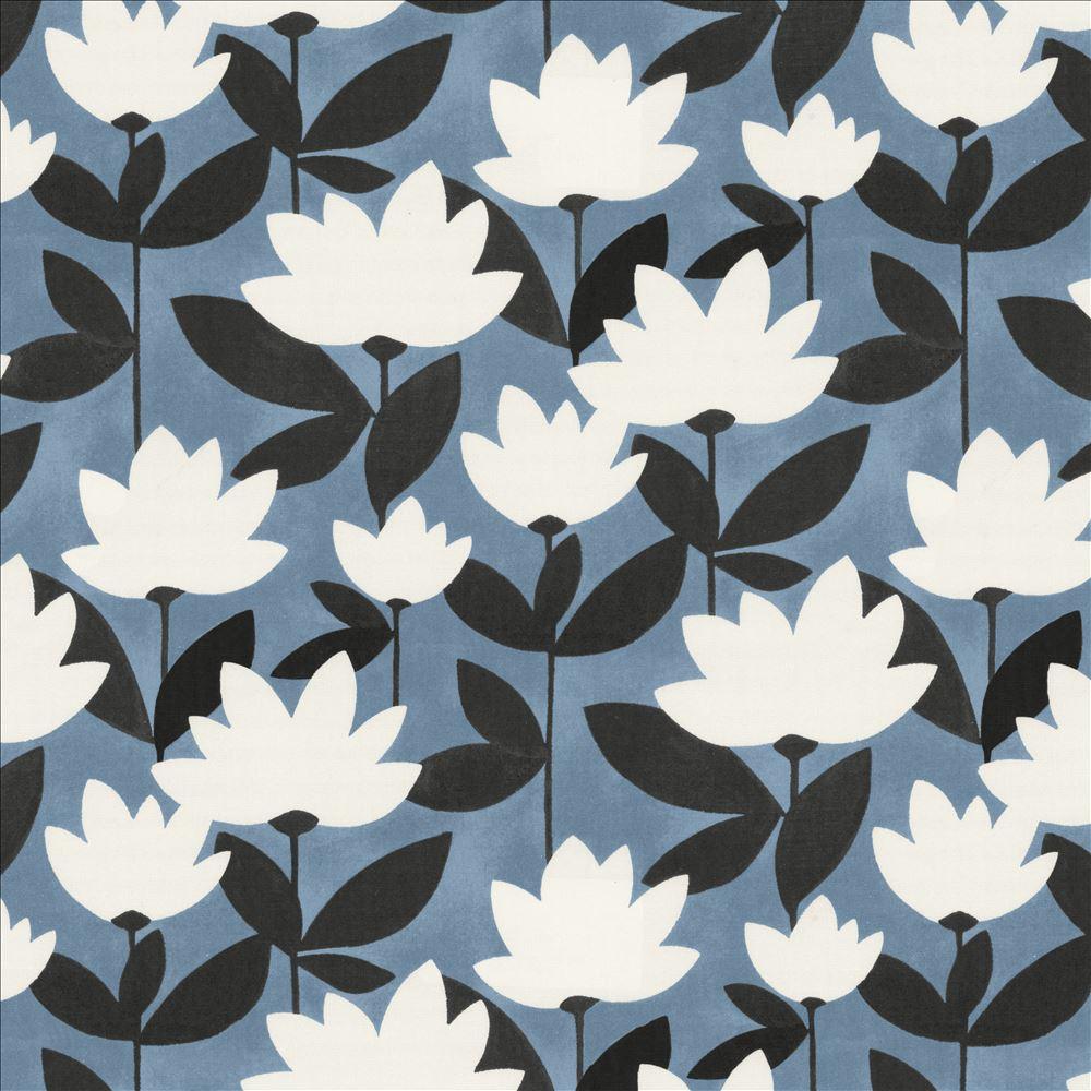 Kasmir Frisky Floral Indigo Fabric