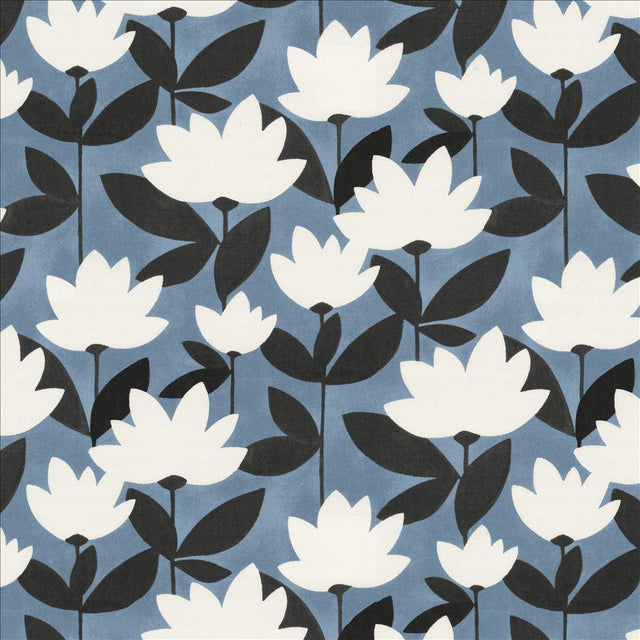 Kasmir Frisky Floral Indigo Fabric