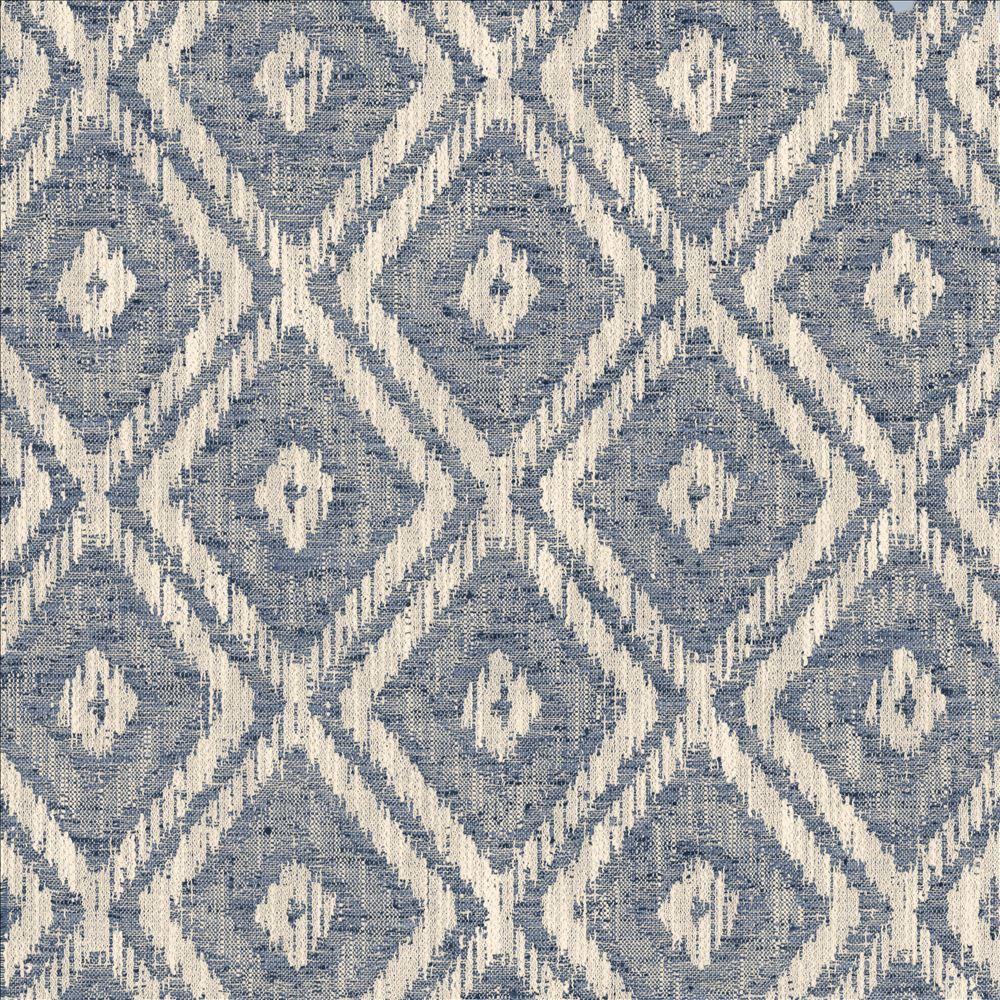 Kasmir Modern Diamond Indigo Fabric