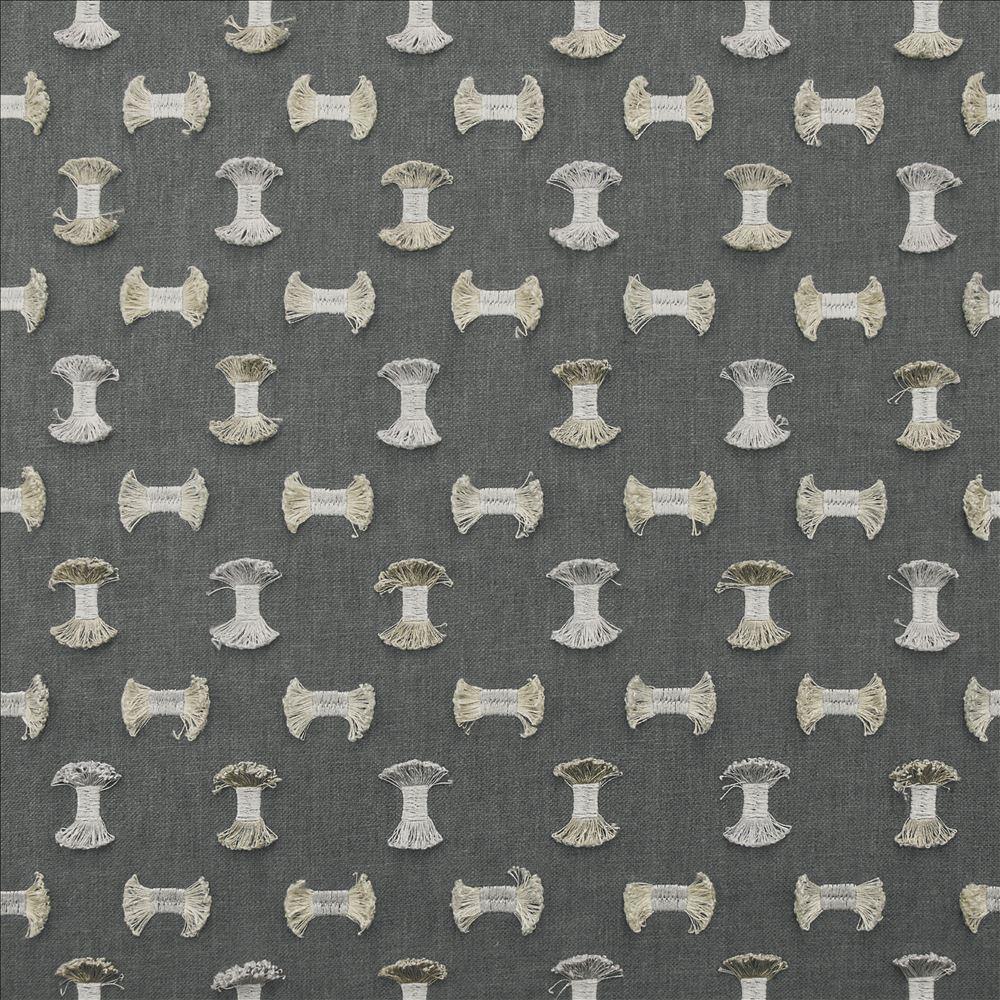 Kasmir Playful Gunmetal Fabric