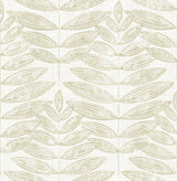 A-Street Prints Akira Taupe Leaf Wallpaper