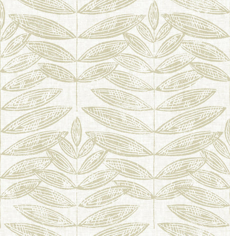 A-Street Prints Akira Taupe Leaf Wallpaper