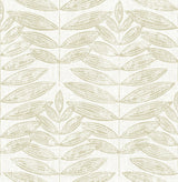 A-Street Prints Akira Taupe Leaf Natural Wallpaper