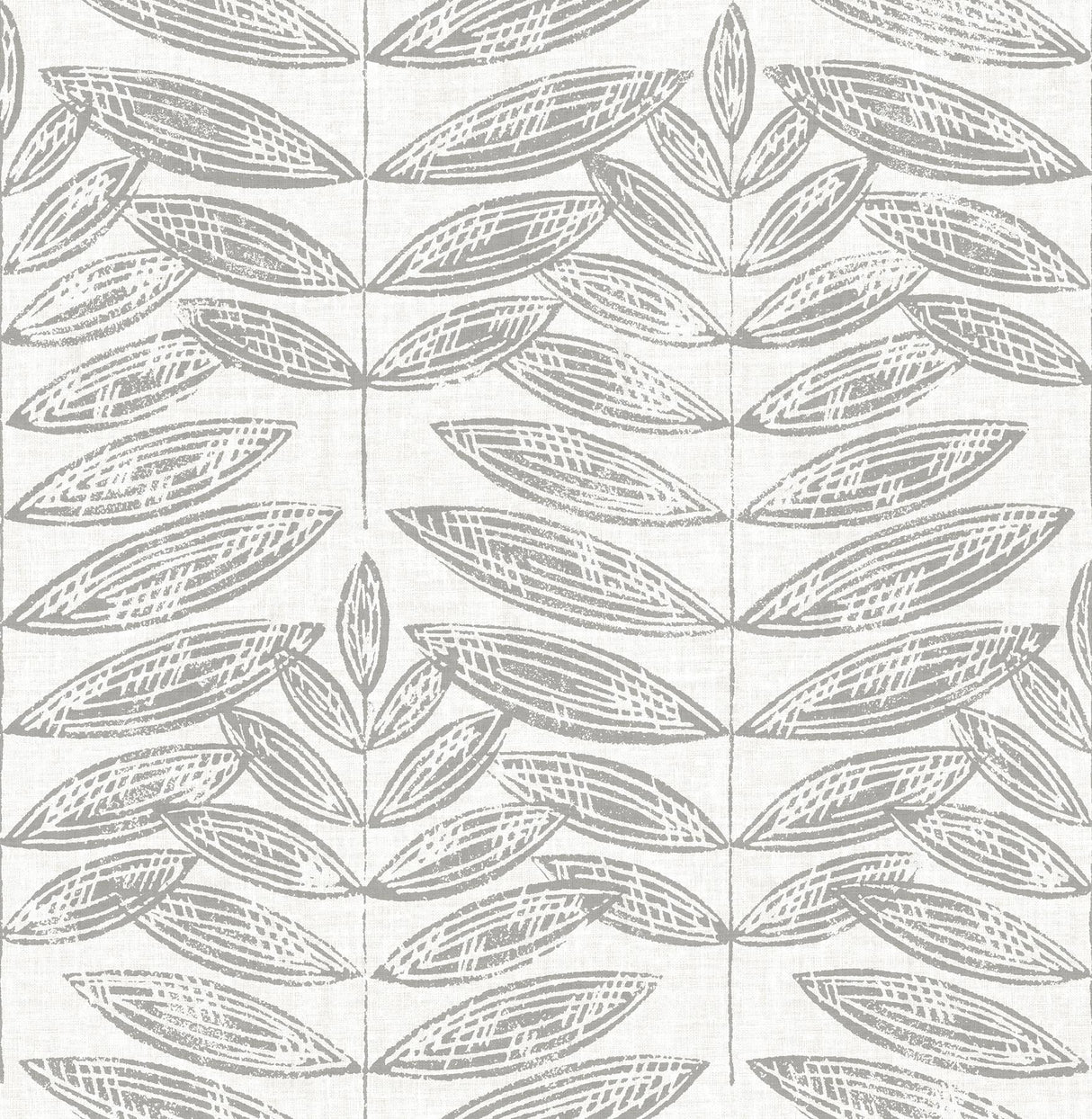 A-Street Prints Akira Grey Leaf Wallpaper