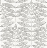 A-Street Prints Akira Grey Leaf Wallpaper