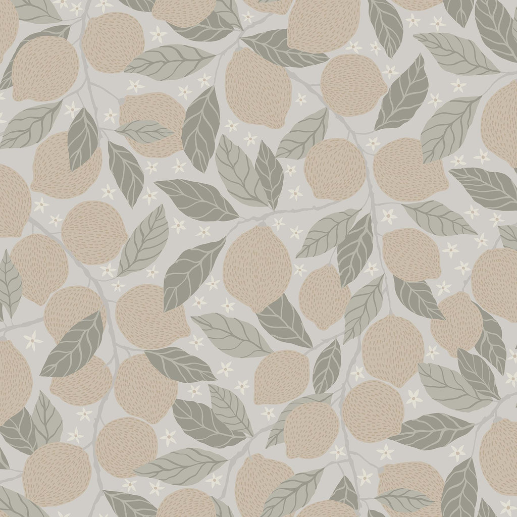 A-Street Prints Lemona Grey Fruit Tree Wallpaper
