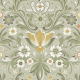 A-Street Prints Ostanskar Green Retro Floral Wallpaper