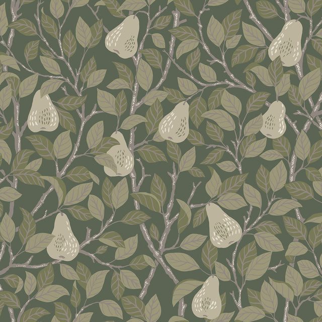A-Street Prints Pirum Green Pear Wallpaper