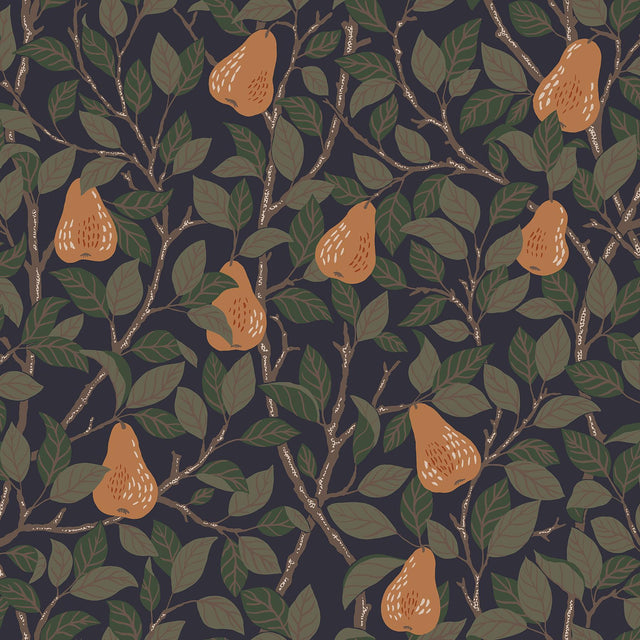 A-Street Prints Pirum Navy Pear Wallpaper