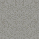 A-Street Prints Rosali Grey Scroll Damask Wallpaper