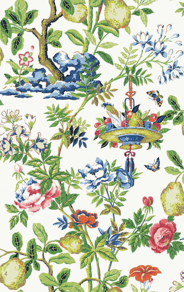 Brewster Home Fashions Shantung Garden Scalamandre Self Adhesive Bloom Wallpaper