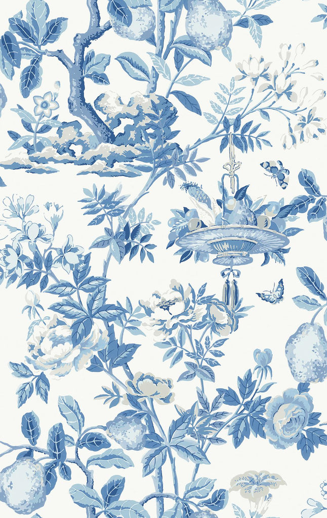 Brewster Home Fashions Shantung Garden Scalamandre Self Adhesive Delft Wallpaper