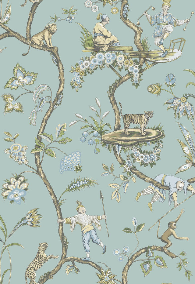 Brewster Home Fashions Robin Egg Chinoise Exotique Scalamandre Self Adhesive Wallpaper