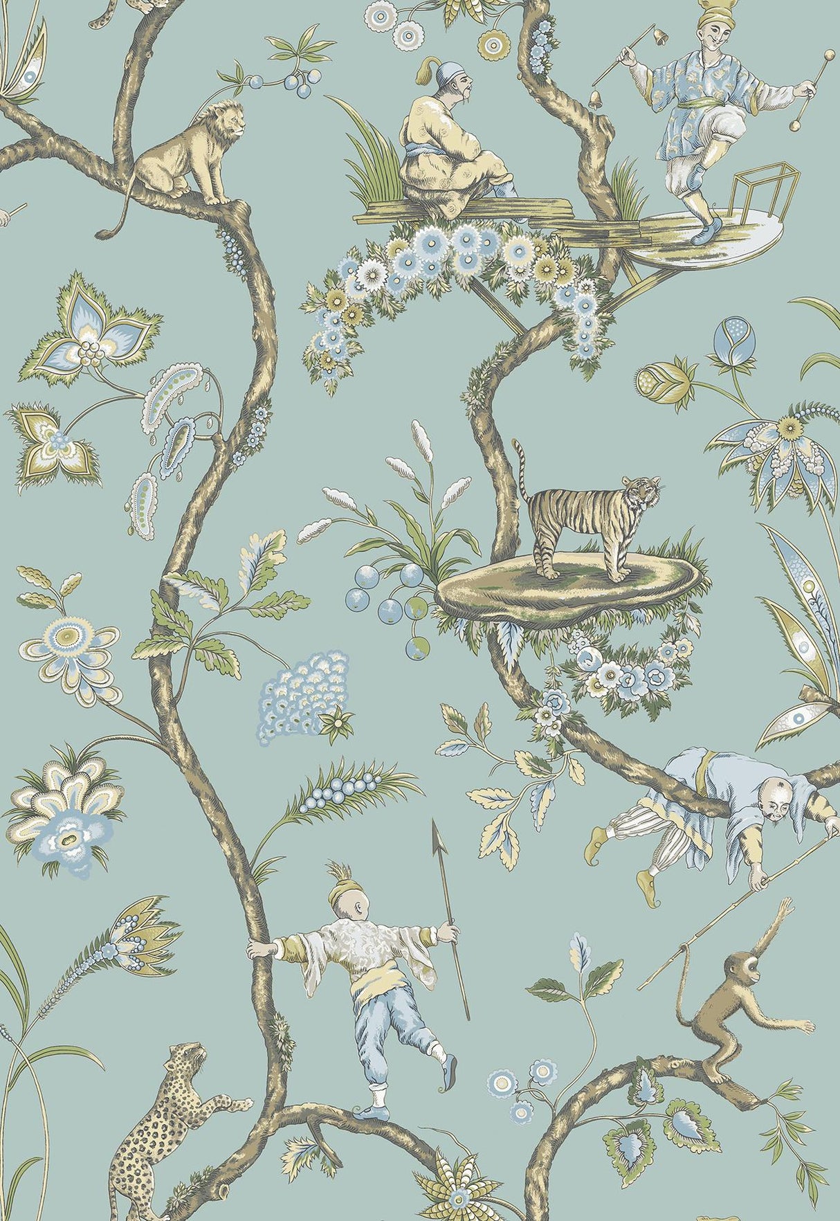 Brewster Home Fashions Chinoise Exotique Scalamandre Self Adhesive Robin Egg Wallpaper