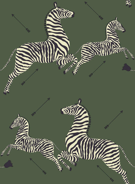 Brewster Home Fashions Serengeti Green Zebra Safari Scalamandre Self Adhesive Wallpaper