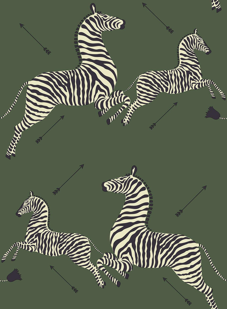 Brewster Home Fashions Serengeti Green Zebra Safari Scalamandre Self Adhesive Wallpaper