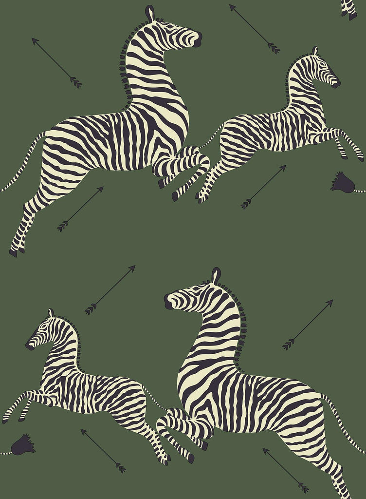 Brewster Home Fashions Zebra Safari Scalamandre Self Adhesive Serengeti Green Wallpaper