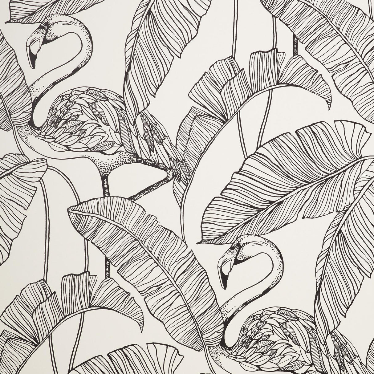 Brewster Home Fashions Mulholland Flamingo White Wallpaper