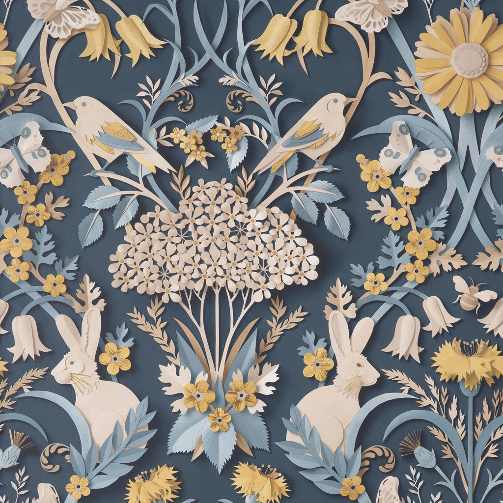Brewster Home Fashions Fae Navy Woodland Wallpaper