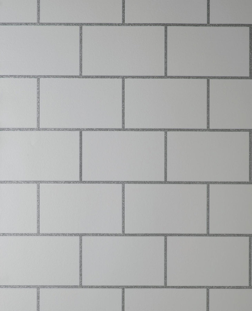 Brewster Home Fashions Metro White Tile Wallpaper