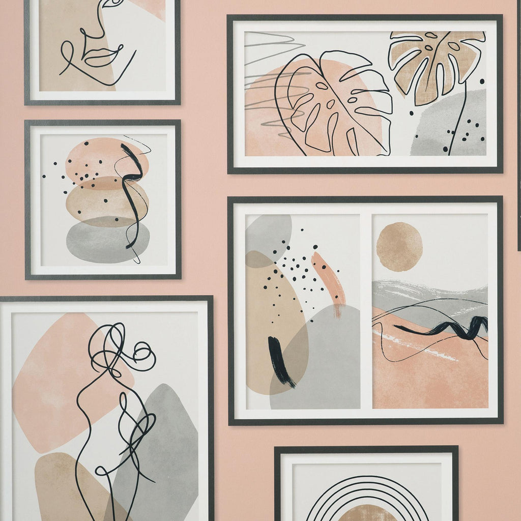 Brewster Home Fashions Krasner Pink Gallery Wallpaper