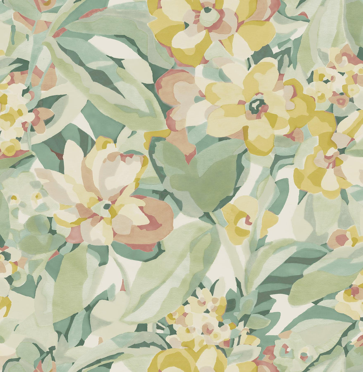 Brewster Home Fashions Yellow Belles Fleurs Peel & Stick Wallpaper