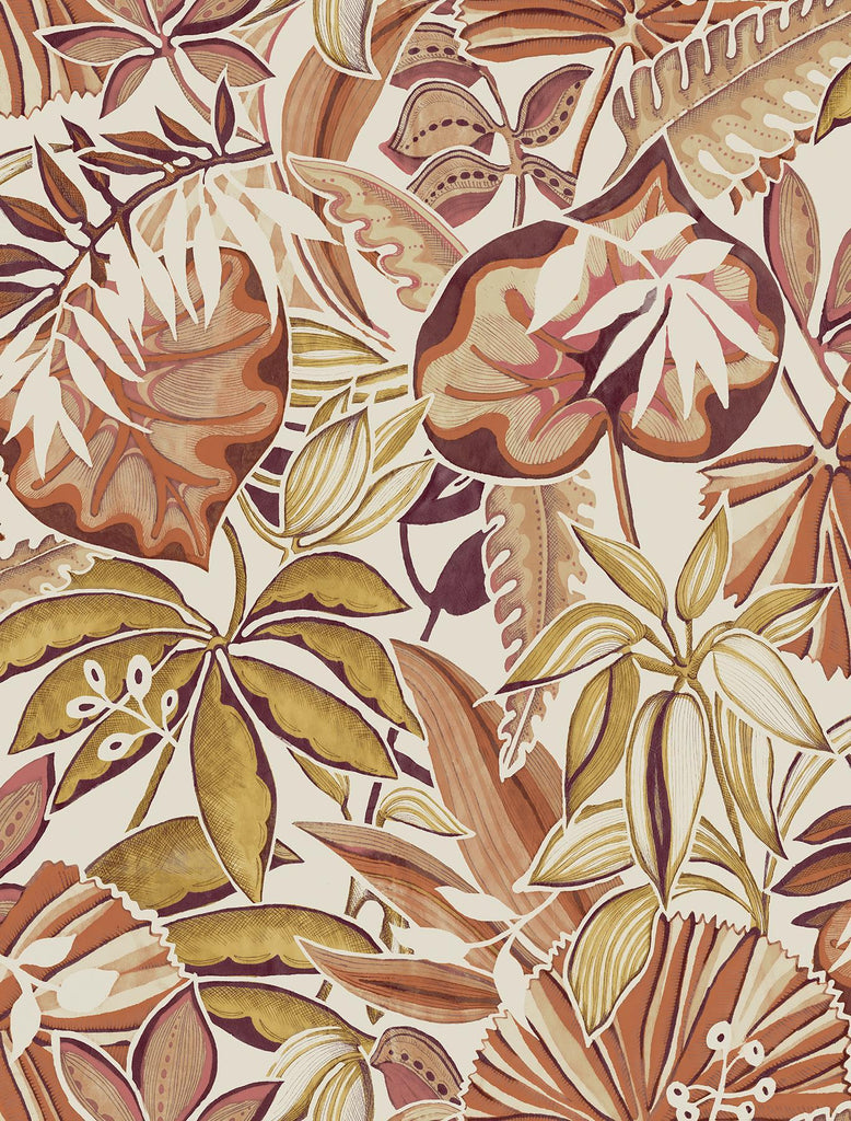 Brewster Home Fashions Amber Feuilles Peel & Stick Wallpaper