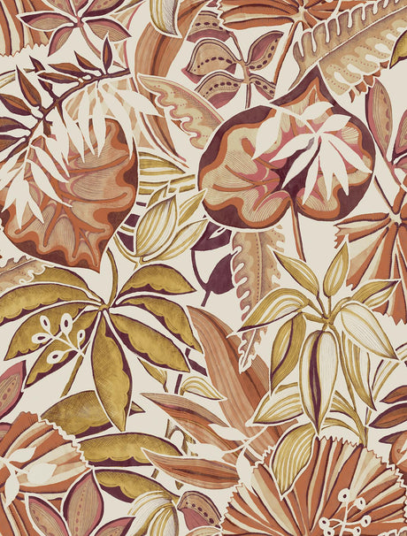 Brewster Home Fashions Feuilles Peel & Stick Amber Wallpaper