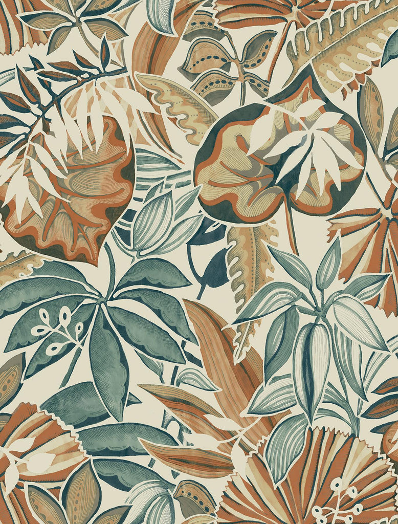 Brewster Home Fashions Feuilles Peel & Stick Spice Wallpaper
