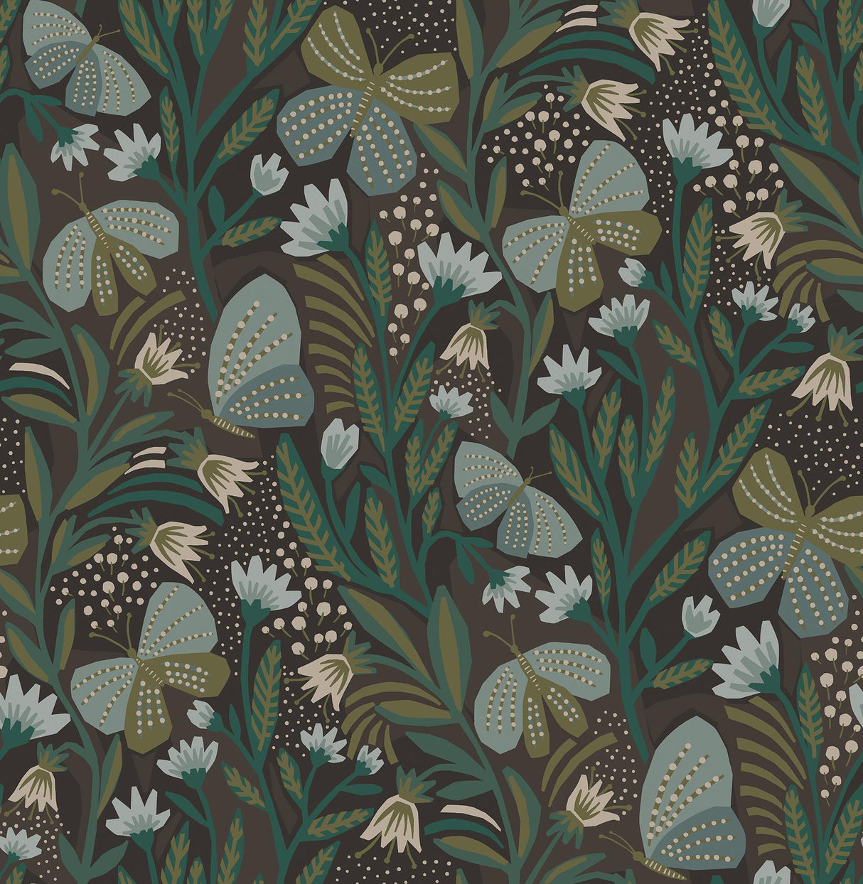 Brewster Home Fashions Papillon Flutter Peel & Stick Chocolate Wallpaper