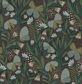 Brewster Home Fashions Papillon Flutter Peel & Stick Chocolate Wallpaper