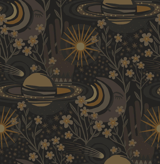 Brewster Home Fashions Black Ethereal Cosmos Peel & Stick Wallpaper
