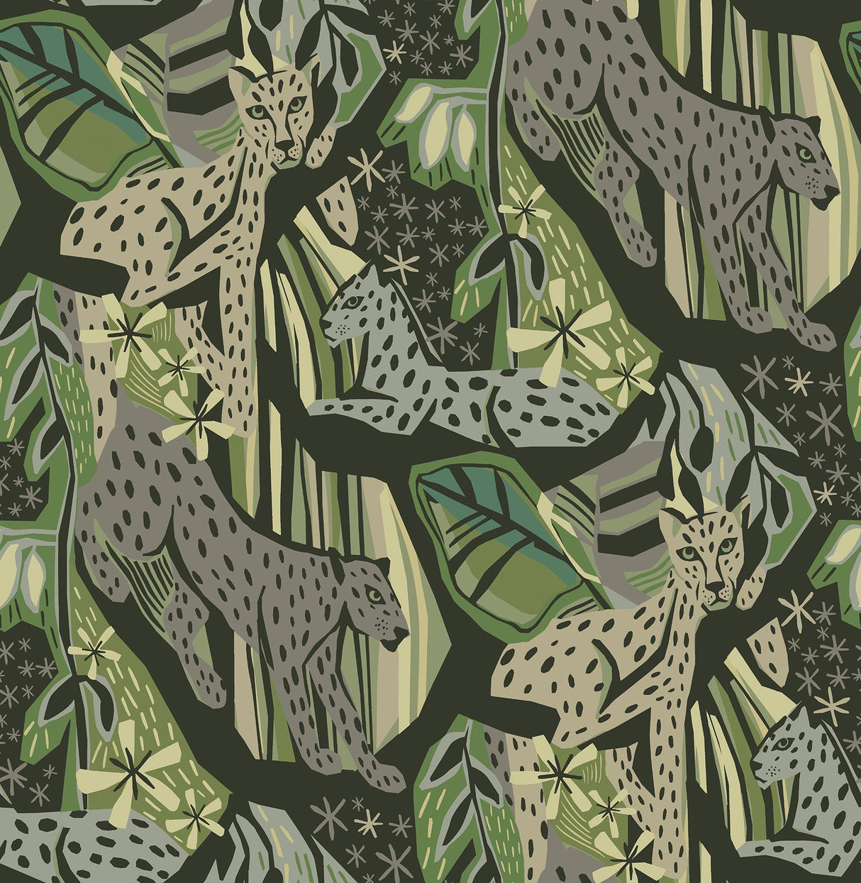 Brewster Home Fashions Greens Cat Nap Peel & Stick Wallpaper