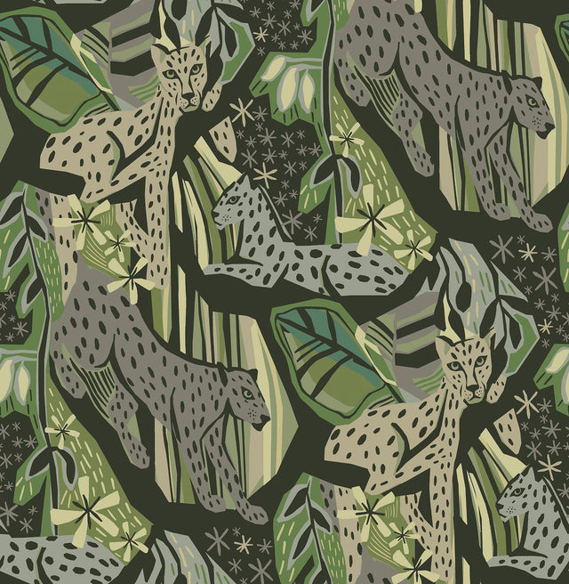Brewster Home Fashions Greens Cat Nap Peel & Stick Wallpaper