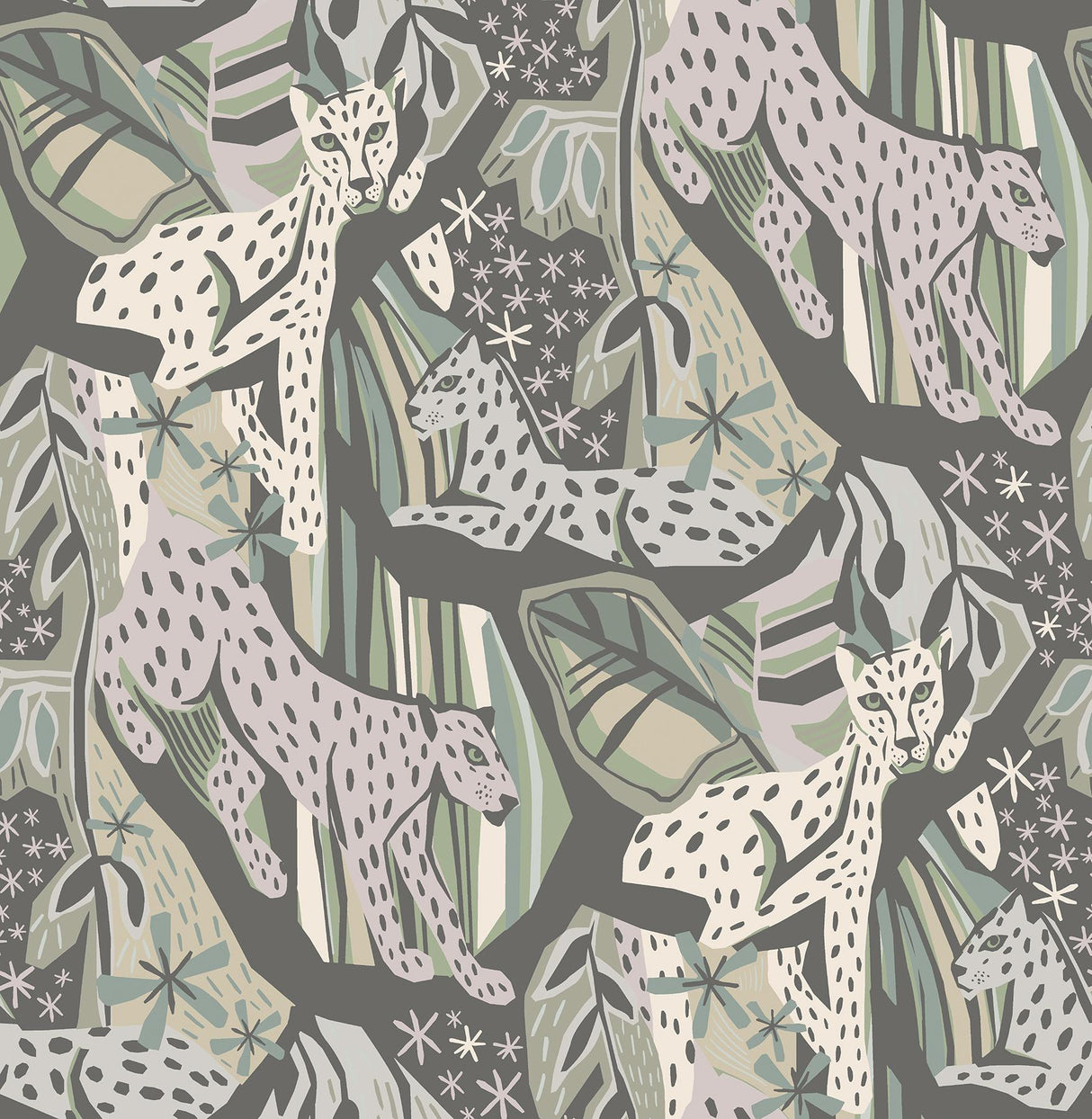 Brewster Home Fashions Cat Nap Peel & Stick Cream Grey Wallpaper